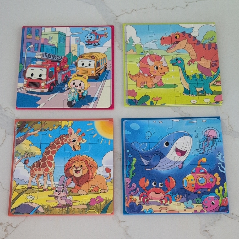 Magnetic Colorful Animal and Vehicle Puzzle Set for Kids (4)